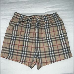BURBERRY CHECK COTTON BLEND SHORTS 9M
